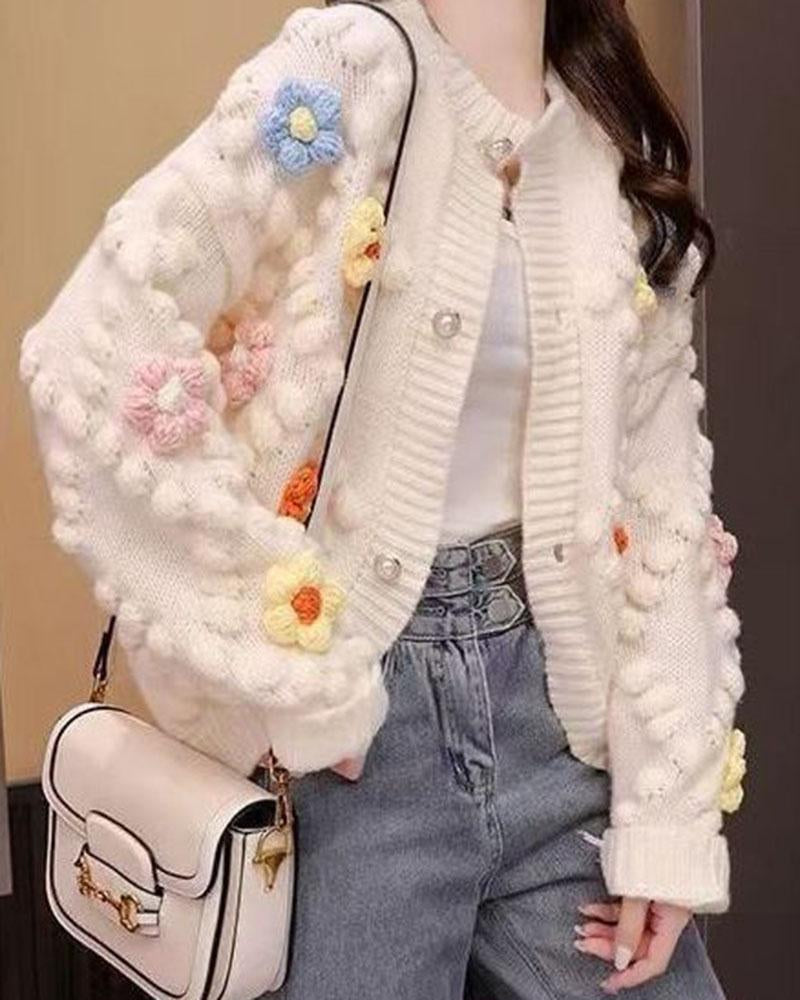 Floral Hand Knitted Sweater