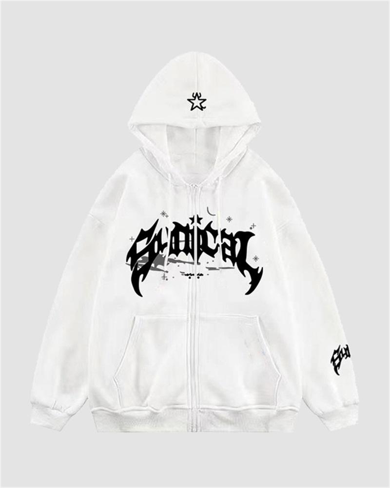 Gothic Letter Print Hoodie