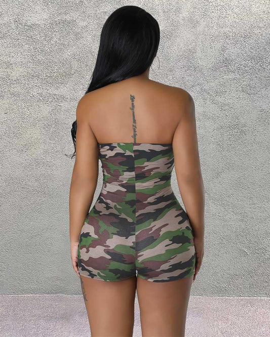 Rings Camouflage Cut Out Jumpsuit