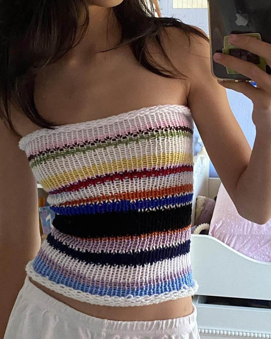 Rainbow Stripes Tube Top