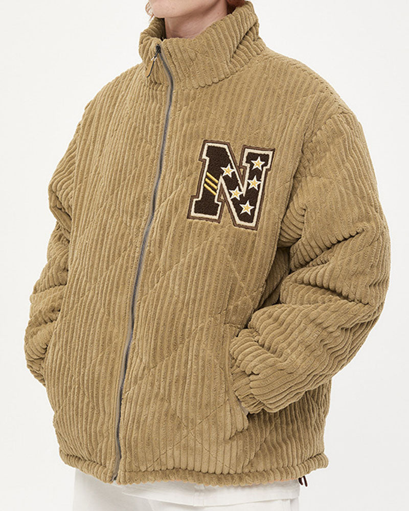 Corduroy "N" Diamond Patterned Cotton Jacket