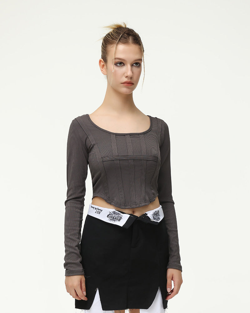 Phantasm Fishbone Corset Long Sleeves Top