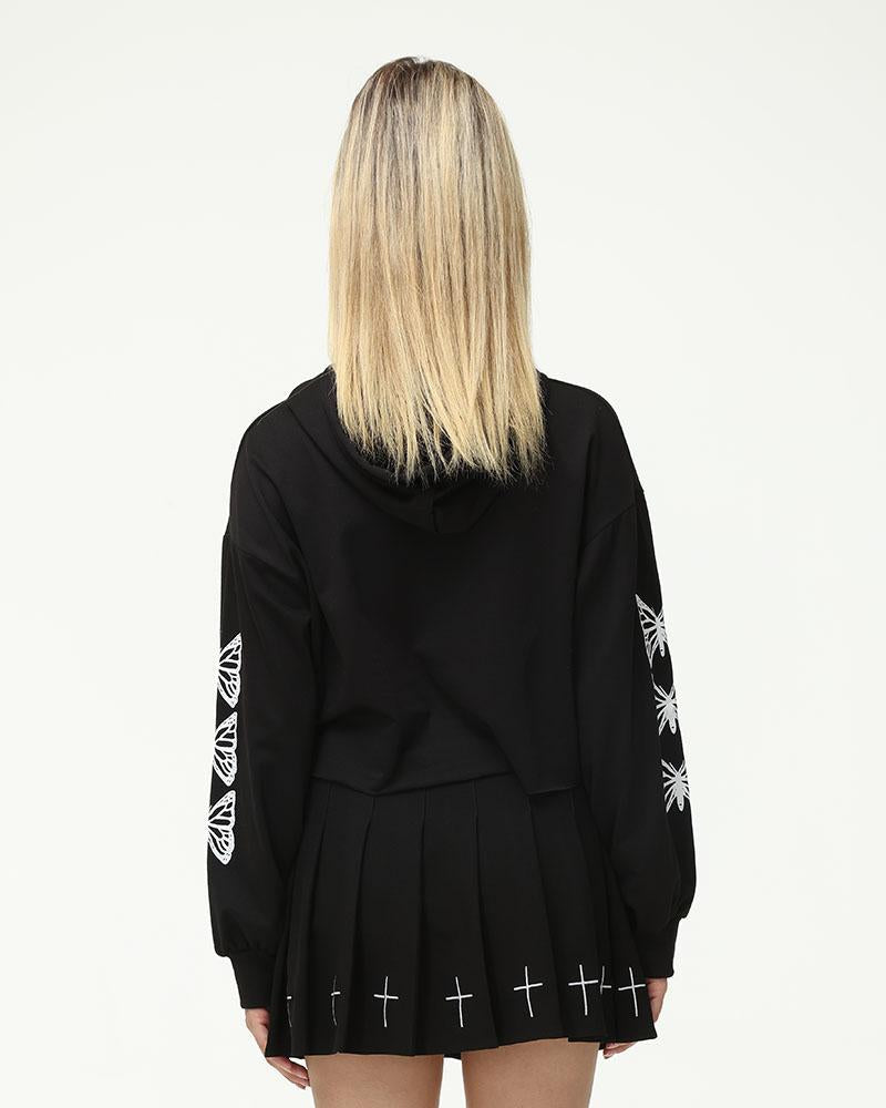 Gothica Wings Cropped Hoodie