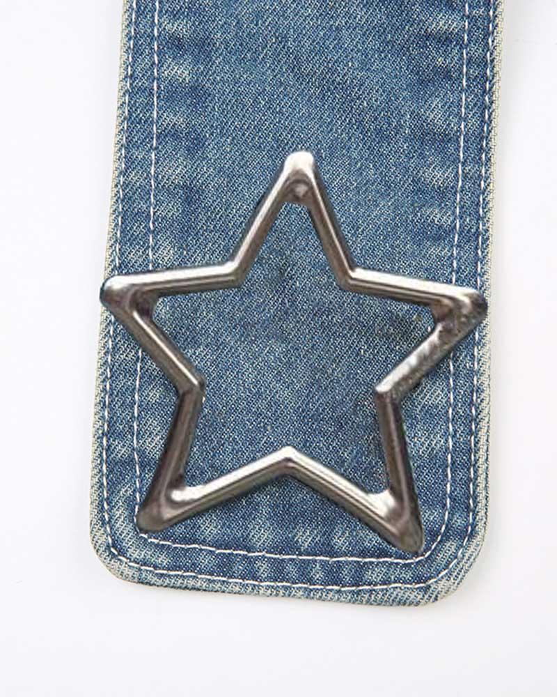 Denim Patch Star Accent Bag