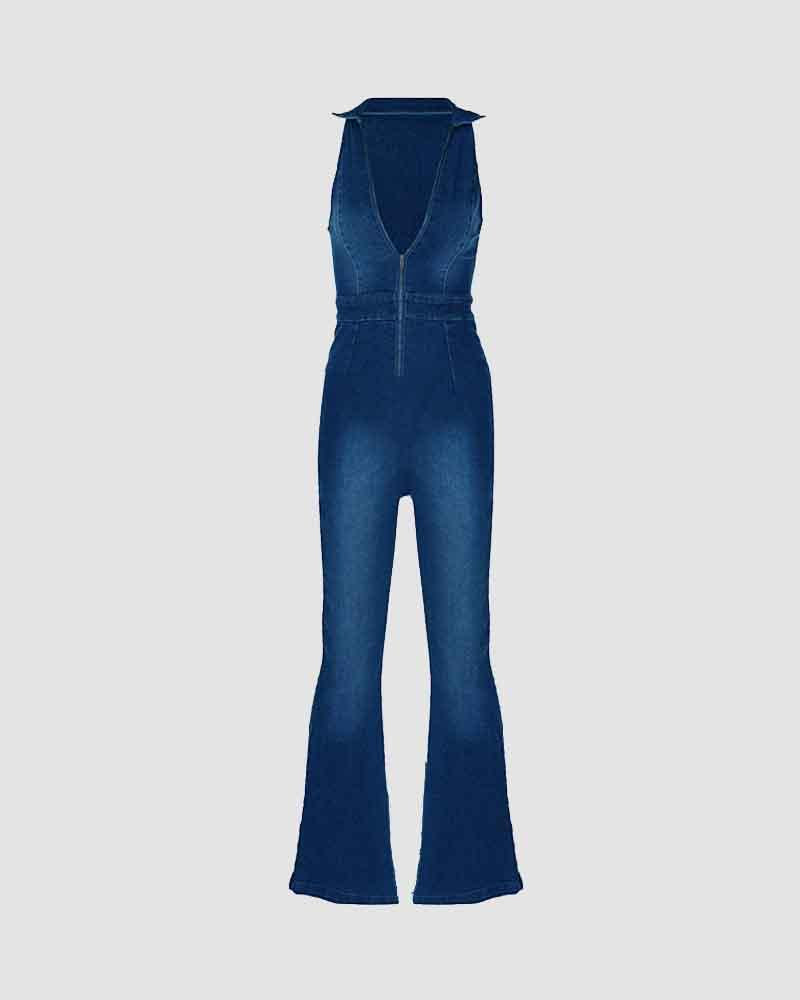 Scorpius Zip Denim Jumpsuit