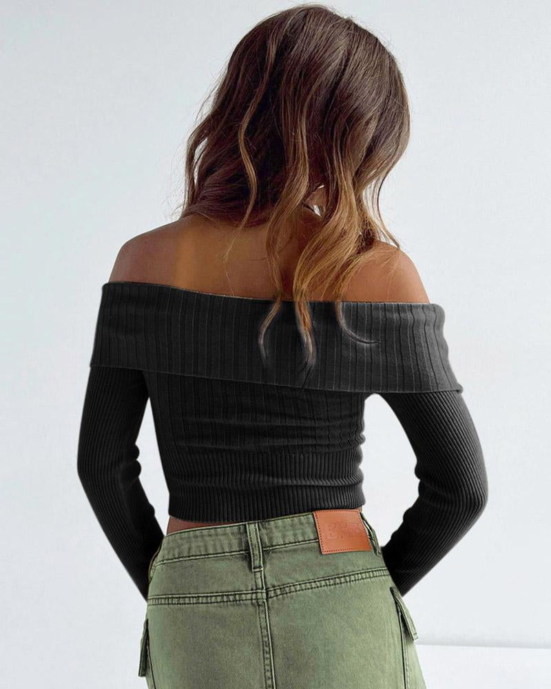 Everyday Off-Shoulder Knitted Sweater