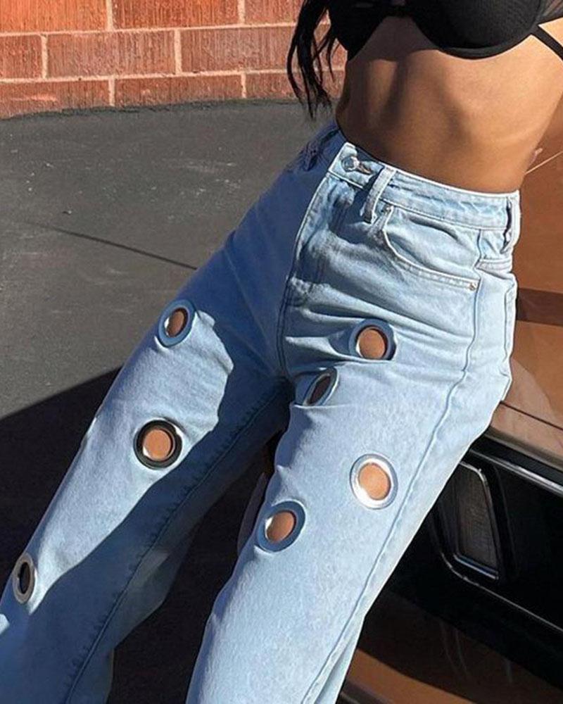 Eyehole Beauty High Waist Denim Jeans