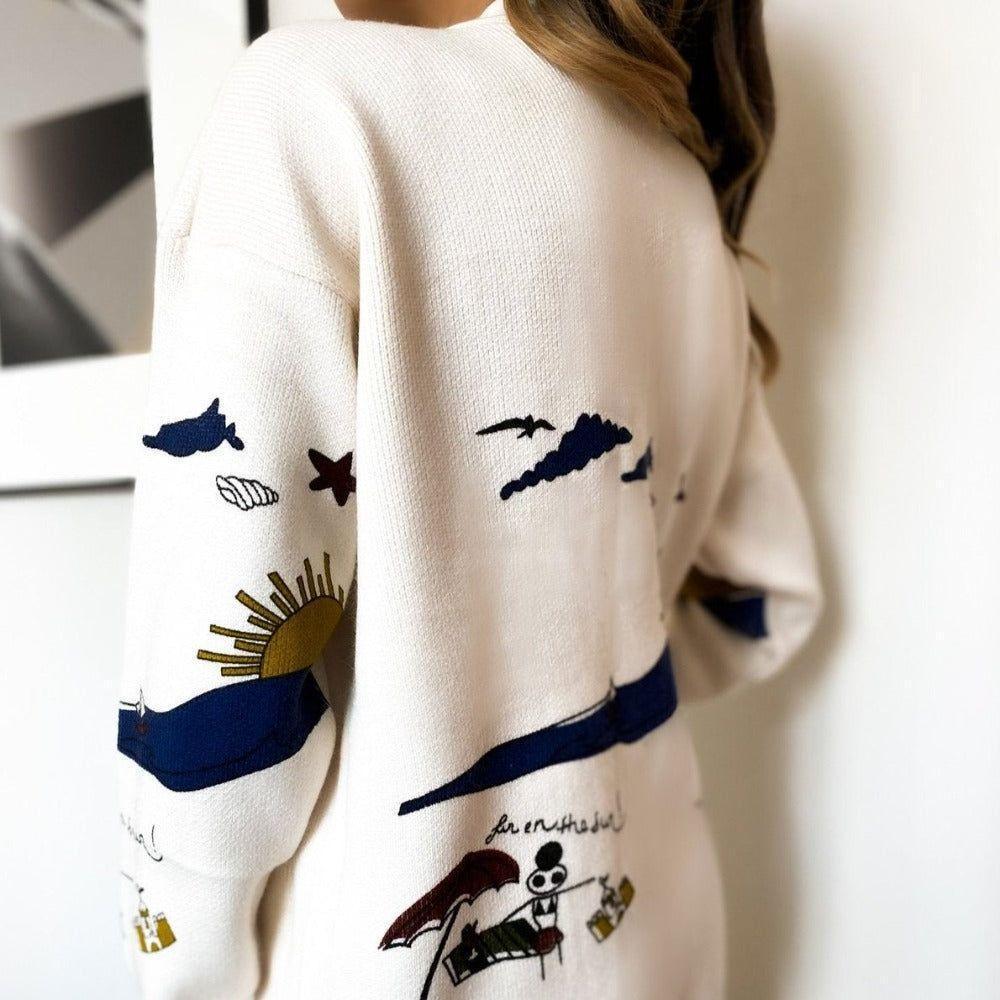 Mirage Sun Print Oversized Cardigan