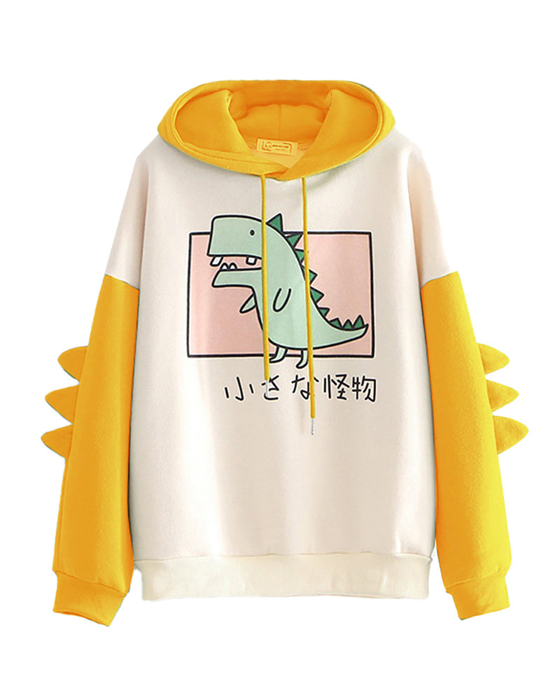 Dinosaur Horn Contrast Hoodie