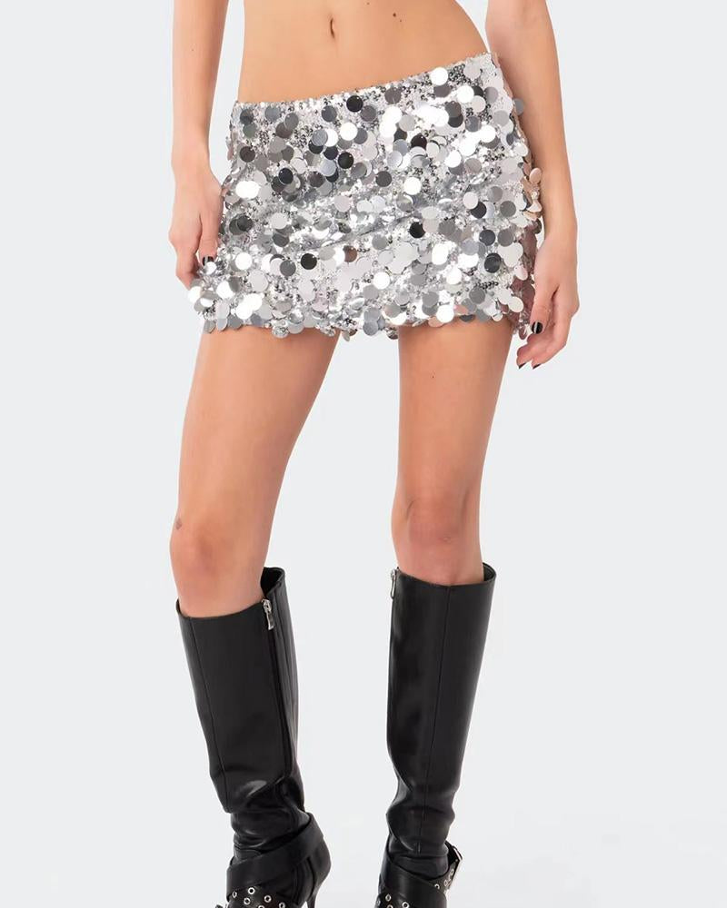 Brutal Solar Mini Sequin Skirt