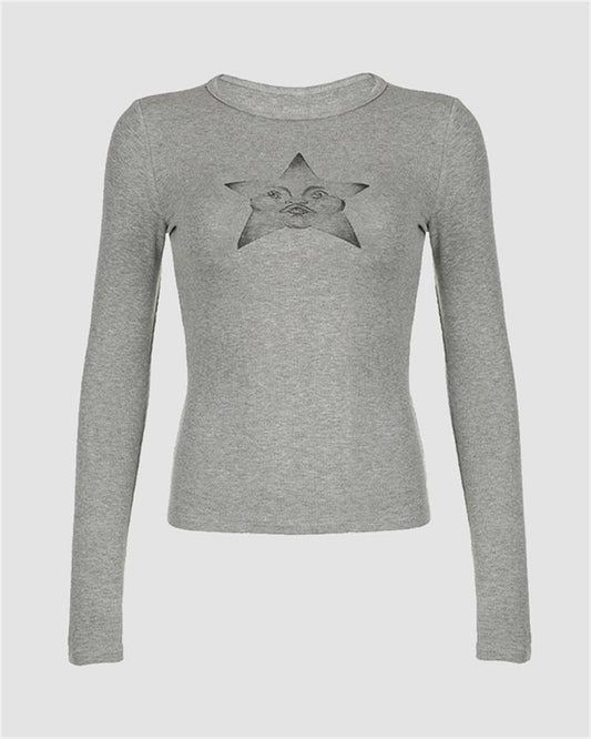 Face In Star Long-Sleeve T-Shirt