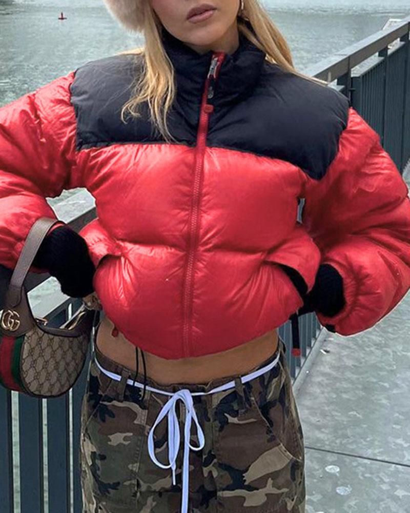 Contrast Color Padded Jacket