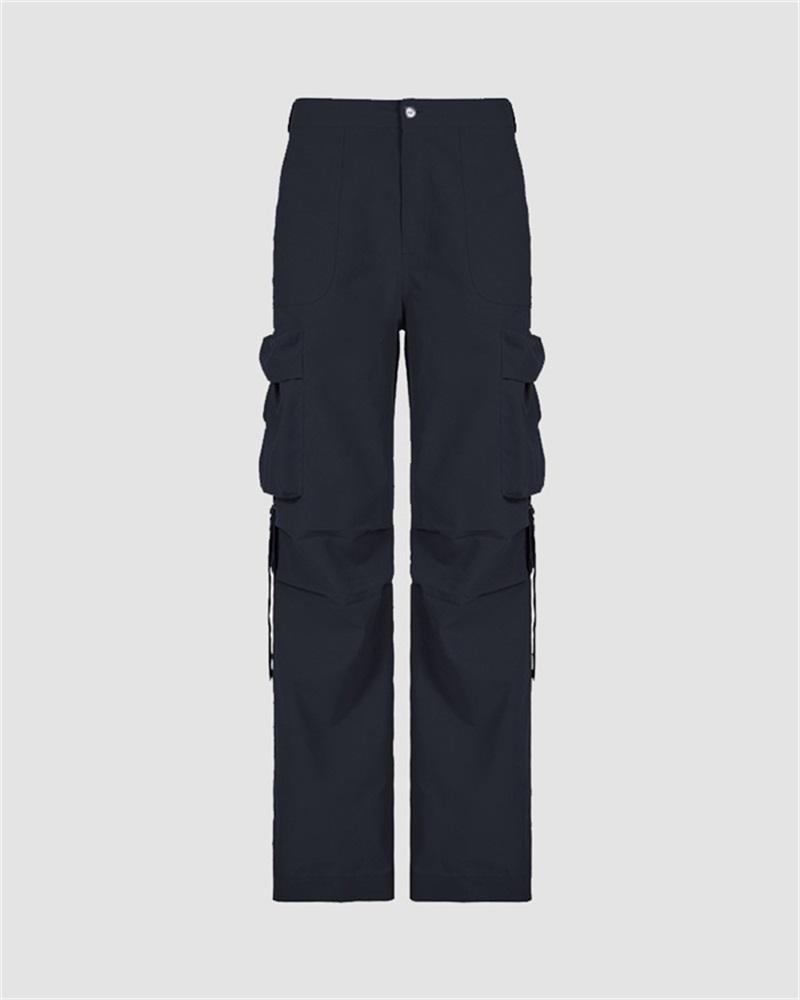 Strap Detail Pocket Loose Cargo Pants