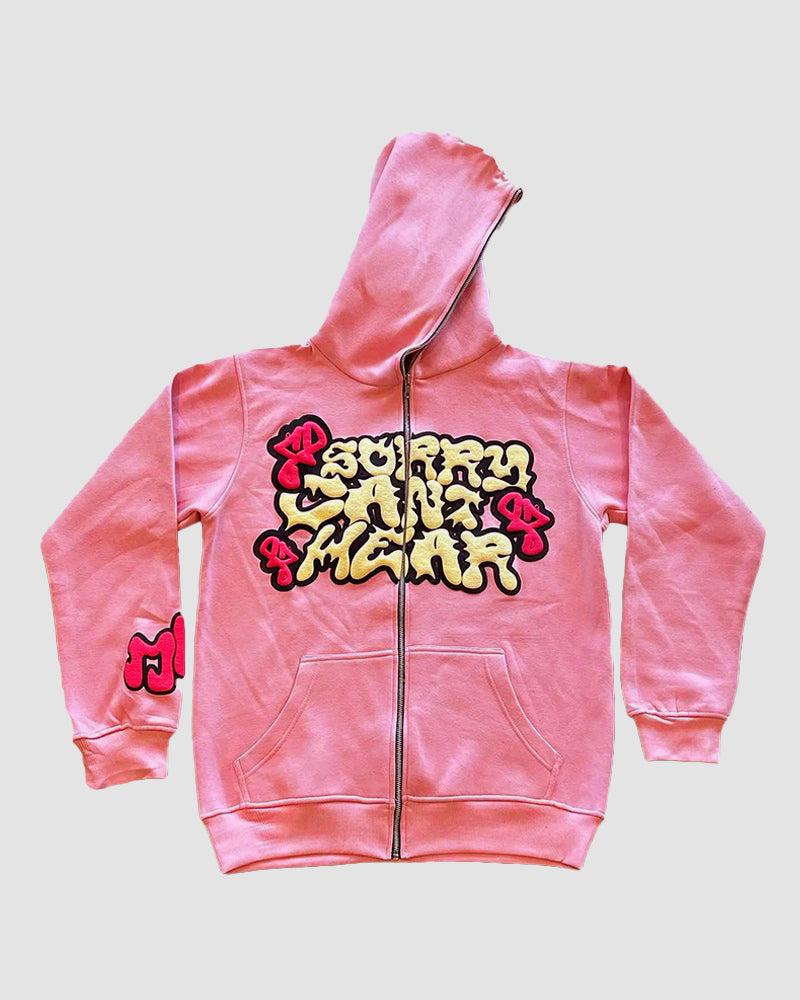 Hip Hop Graffiti Letter Print Hoodie