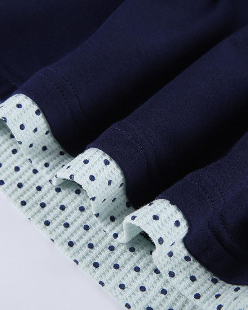 Lace Polka Dot Stitching T-shirt