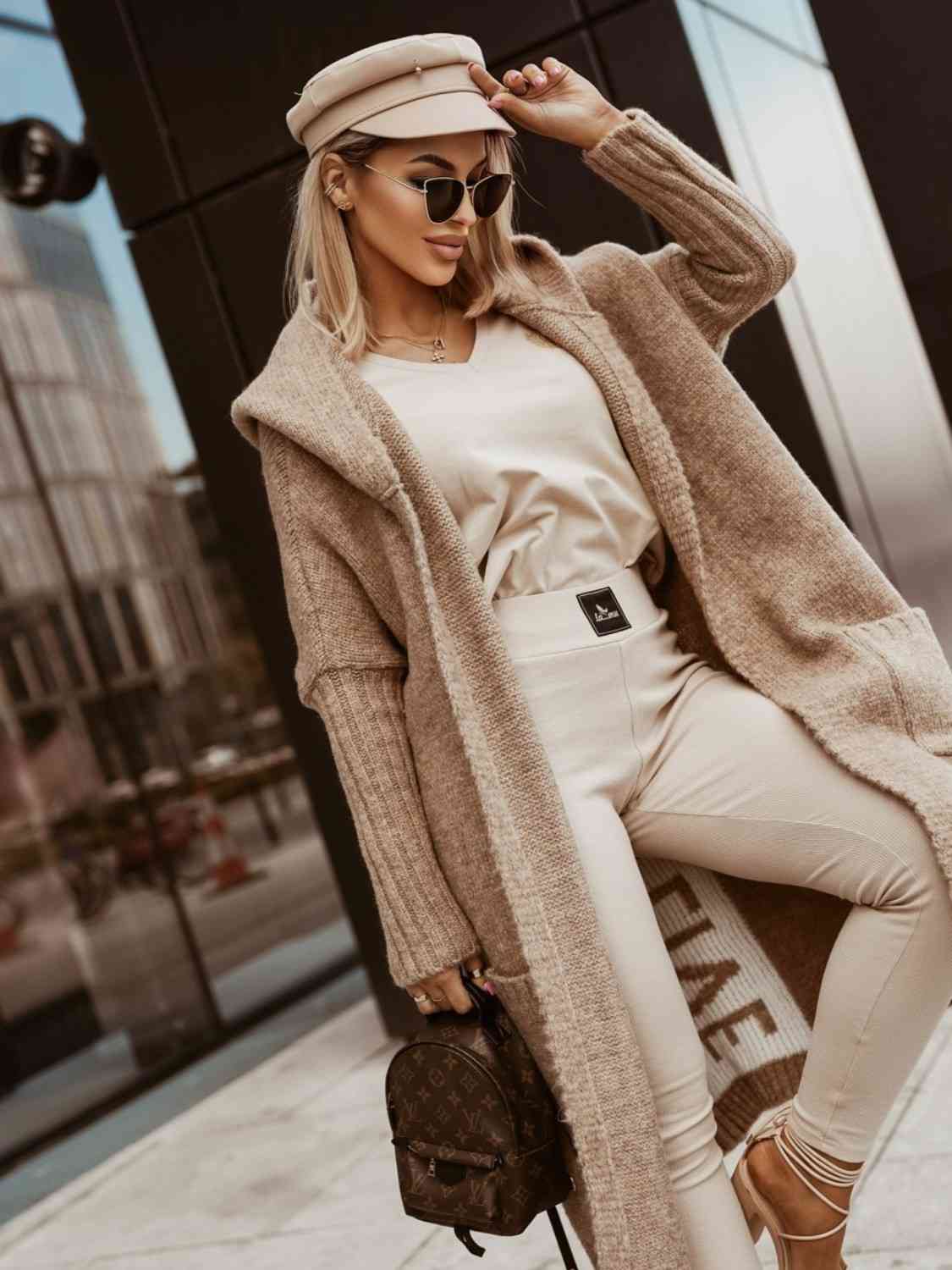 Street Style Graphic Hooded Cardigan