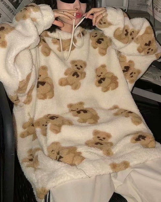 Teddy Bear Hoodie Top