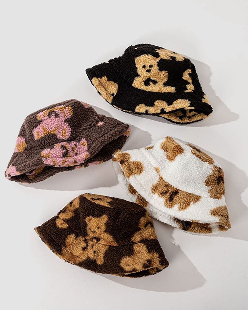 Teddy Bear Fuzzy Bucket Hat