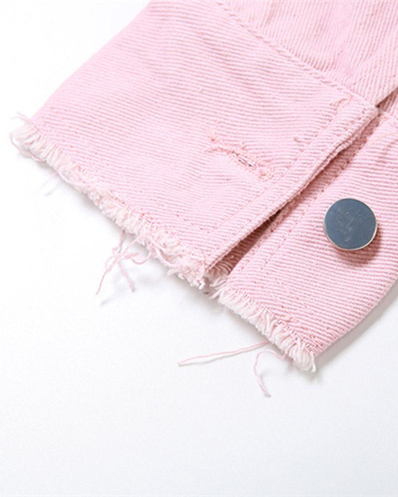 Pinky Patchwork Denim Jacket