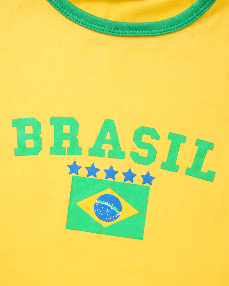 Brasil Cropped Raglan Sports Top