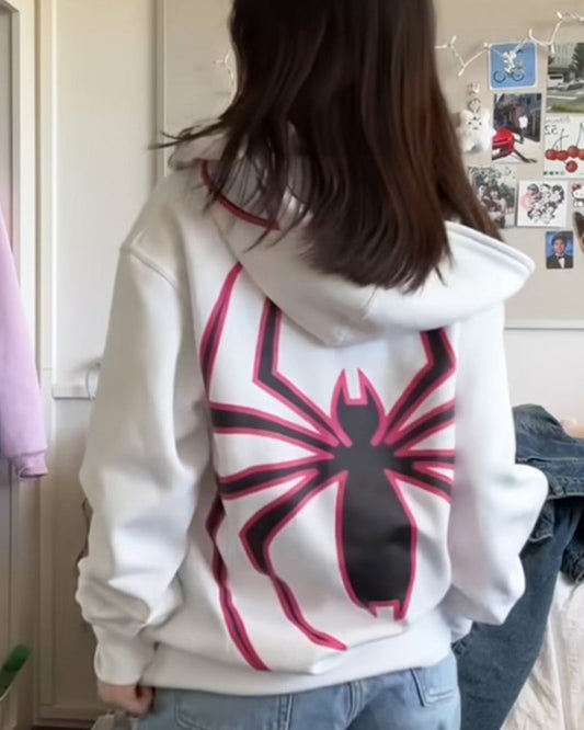 Spider Print Street Zip Up Hoodie