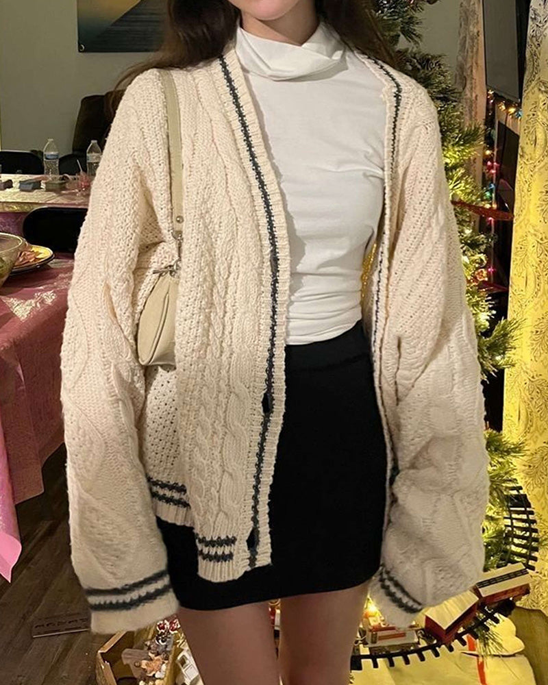 Star Patched Cable Cardigan