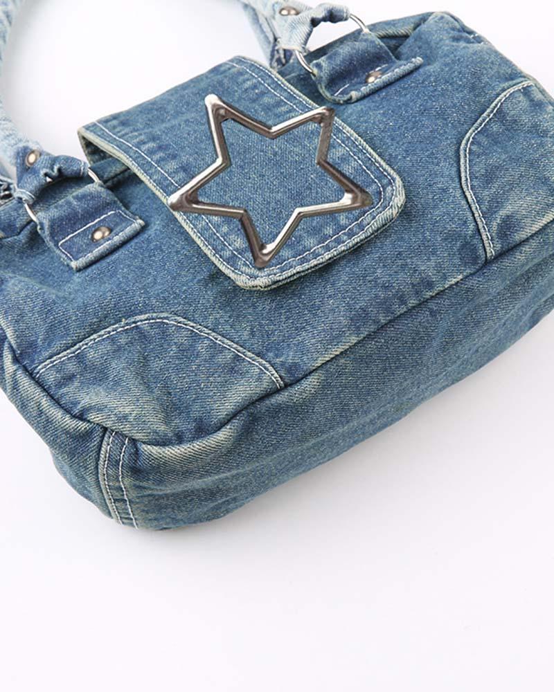 Denim Patch Star Accent Bag