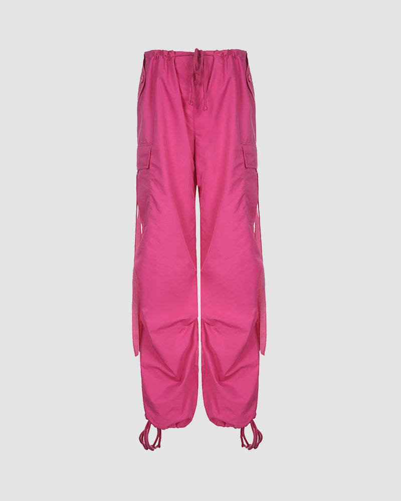 Neon Lights Cargo Drawstring Pants