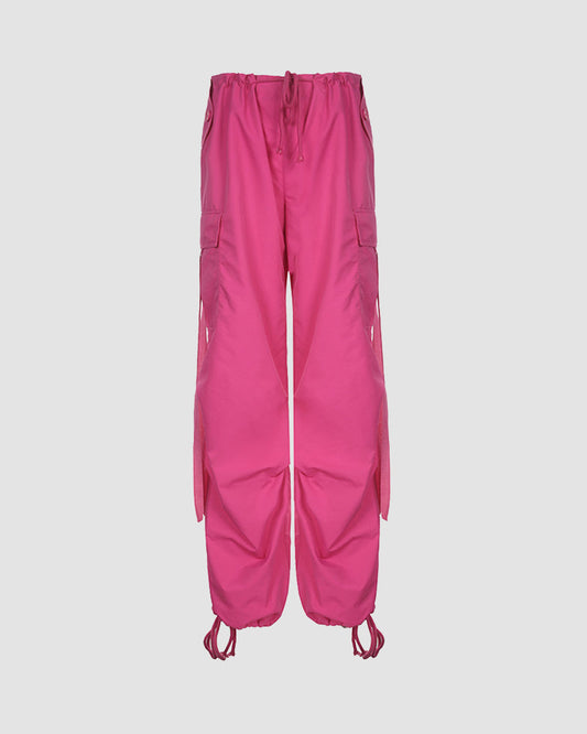 Neon Lights Cargo Drawstring Pants