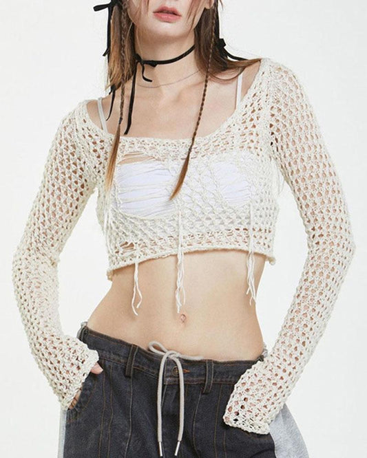 Noble Willow Knitted Cropped Sweater