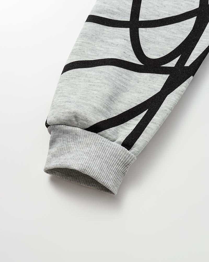 Abstract Print Letter Hoodie