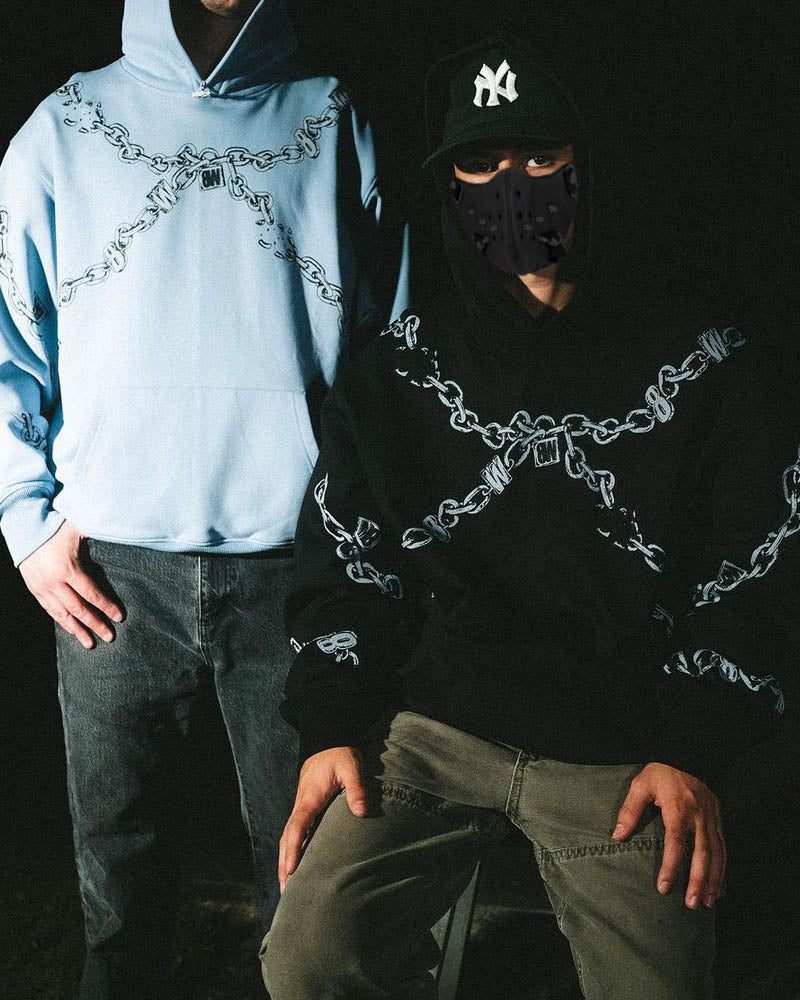 Metal Chain Reflective Hoodie