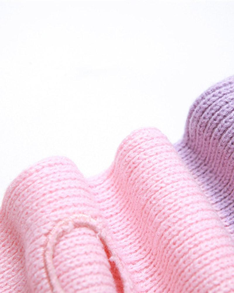 Candy Color Cut Out Knitted Pants