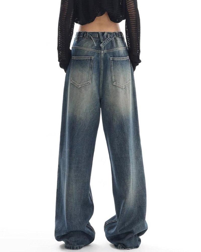 Washed Blue Boyfriend Jeans