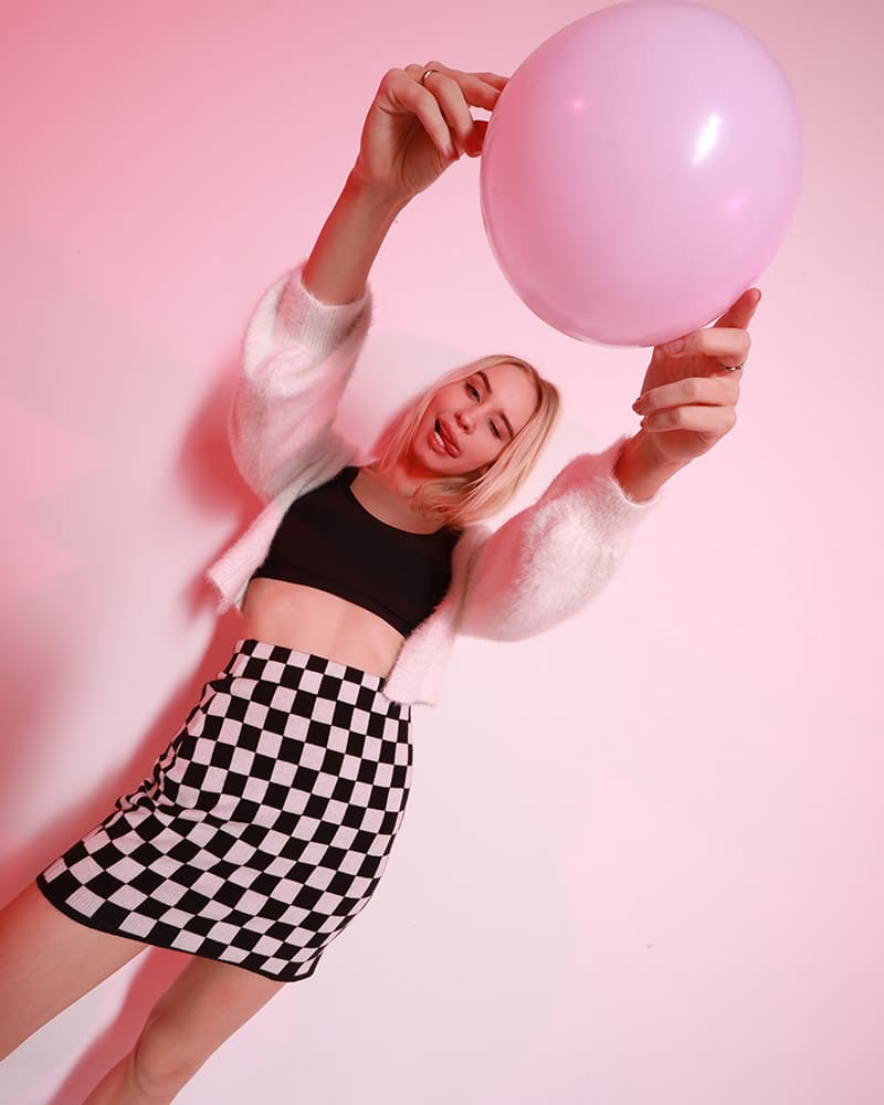 Checkerboard Pencil Skirt