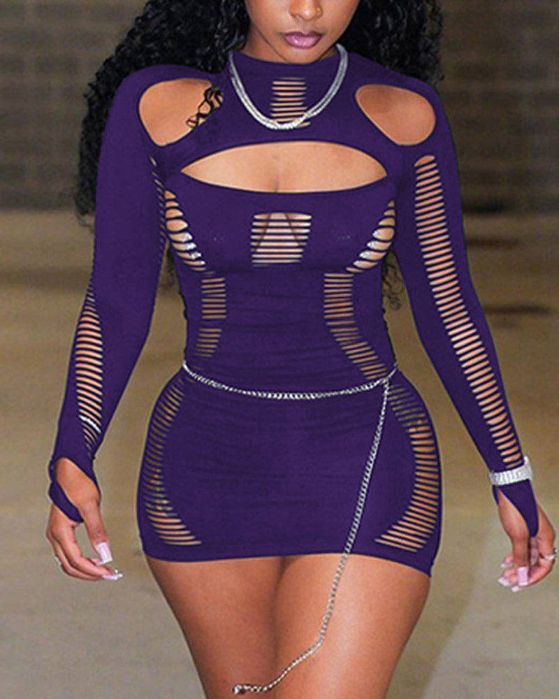 Hollow Cut Out Sexy Mini Dress