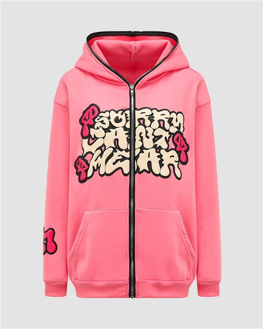 Hip Hop Graffiti Letter Print Hoodie