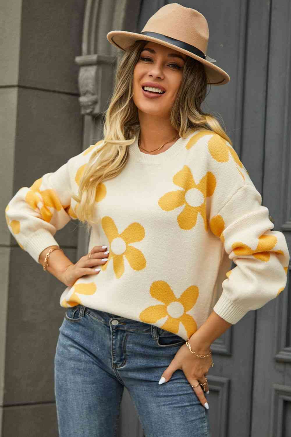 Blossom Dreams Floral Print Sweater