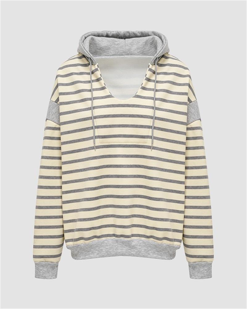 Retro Stripe Oversized Hoodie