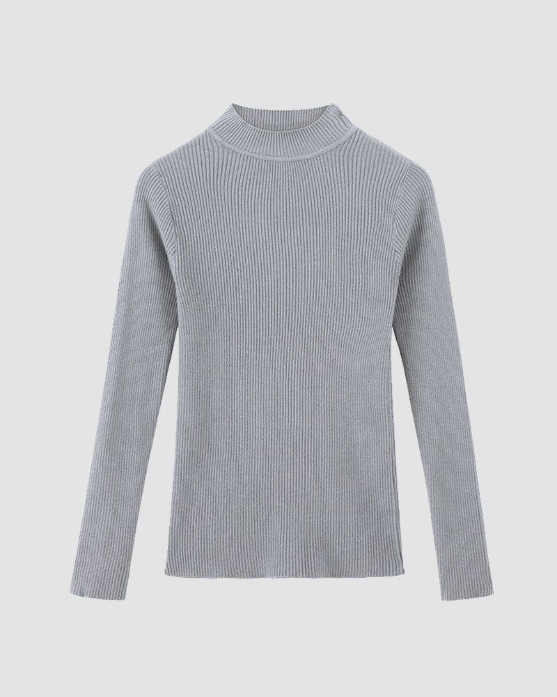 Basic High Neck Knit Top