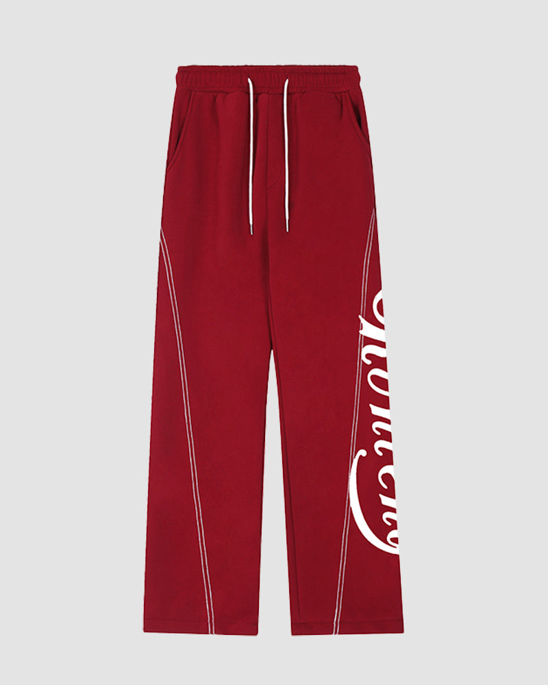 Street Letter Print Loose Sweatpants