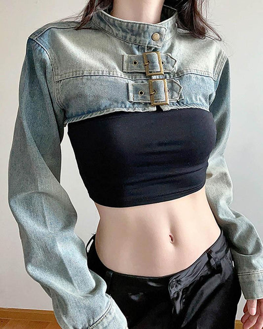 Residue Denim Cropped Jacket