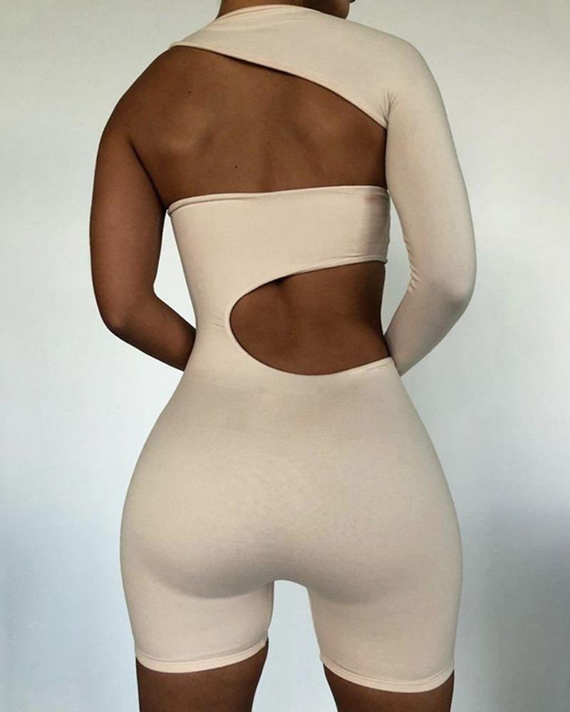 Off-Shoulder Long Sleeved Sexy Sports Jumpsuit