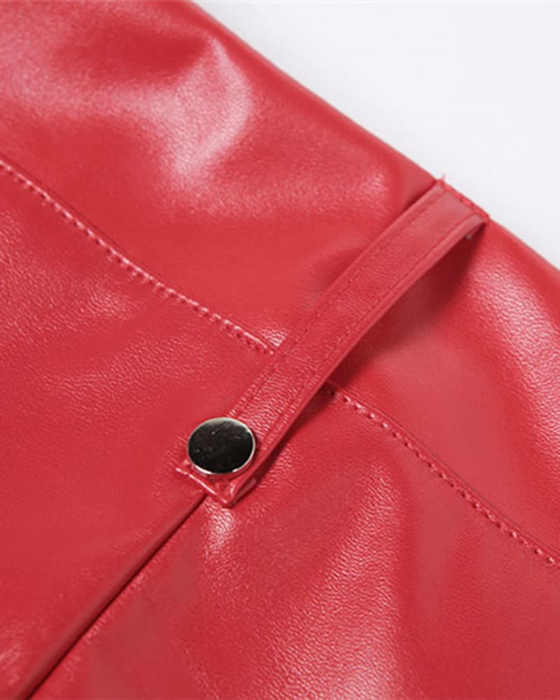 Lace Up Peekaboo PU Pants