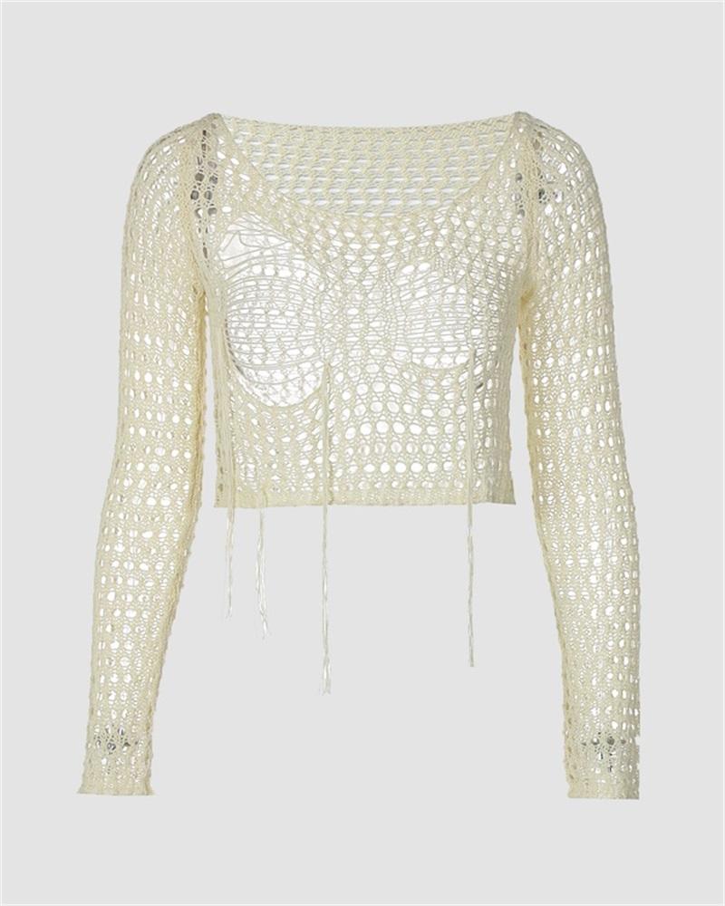 Noble Willow Knitted Cropped Sweater