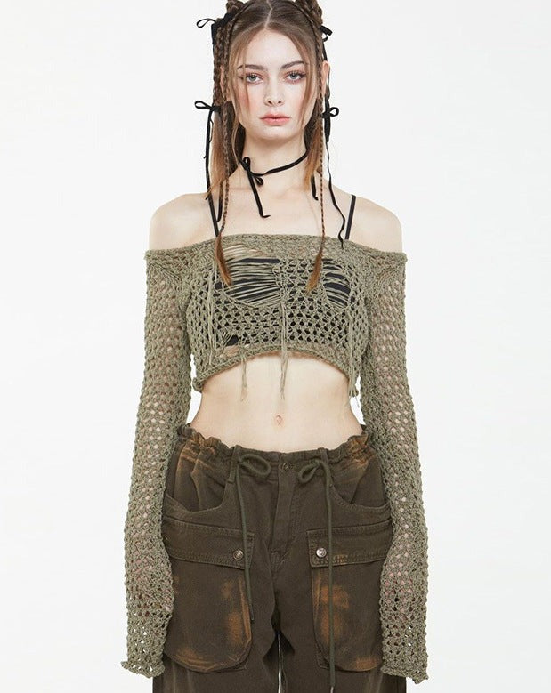 Noble Willow Knitted Cropped Sweater