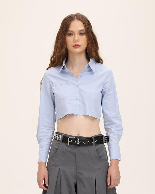 Moonwish Cropped Collared Shirt