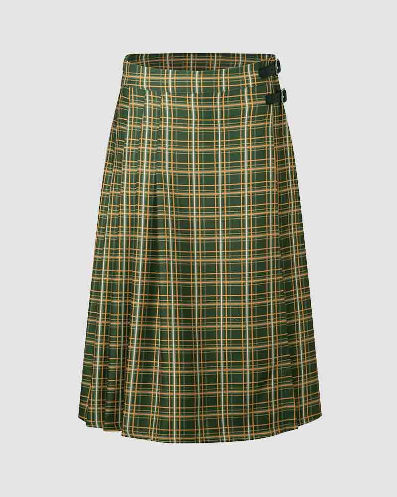 Westgulf Belt Plaid Skirt