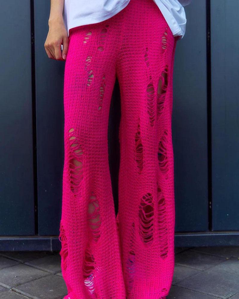 Rip-off Crochet Long Pants