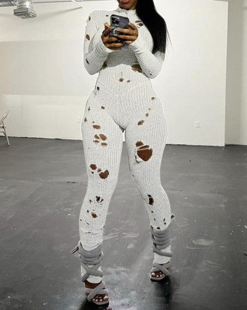 Cut-Out Knitted Jumpsuit